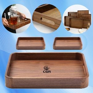 Walnut Wood Tray Featuring Convenient Handles