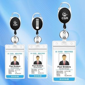 Extendable ID Badge Reels with Card Pockets