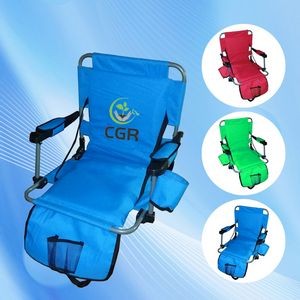 Outdoors Folding Beach Chair with Backrest