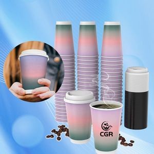 16oz. Disposable Coffee Cups with Lids