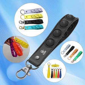 Stress-Relief Keychain with Pop Feature and Wristband