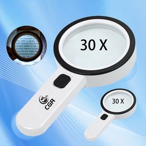 30X Handheld Illuminated Magnifying Glass