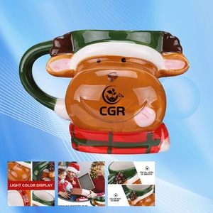 Stereo Reindeer Shaped Christmas Gift Ceramic Mug