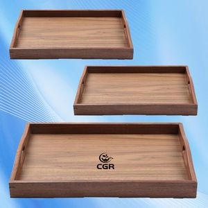 Serving Tray with Wooden Grip
