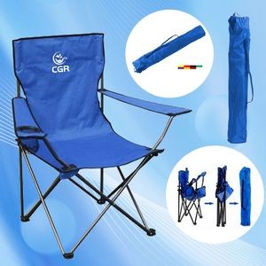Portable Beach Chair with Cup Holder and Bag