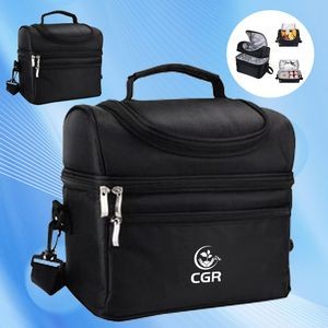 Dual Compartment Insulated Lunch Tote Bag