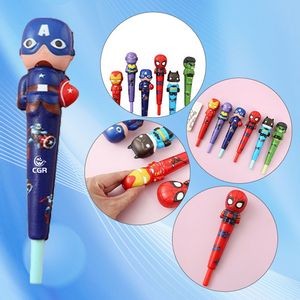 Superhero Ball Pen with 2-in-1 Squeeze Toy Feature