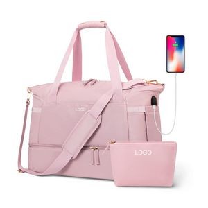 Weekender Overnight Bag with USB Charging Port for Women