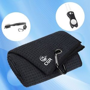 Golf Towel Set with Cleaner Brush