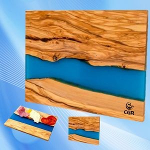 Resin-Enhanced Wooden Cheese Tray