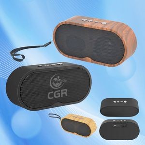 Portable Wood Grain Wireless Speaker