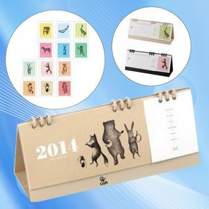 Animal-Inspired Print Desk Calendar with Notepad