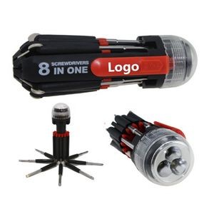 8-in-1 Multi-Screwdriver w/LED Flashlight