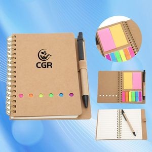 Eco Spiral Notebook With Sticky Notes And Flags