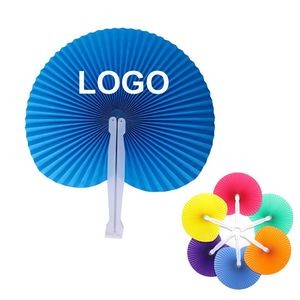 Round Folding Handheld Paper Fan for Wedding Favor Party