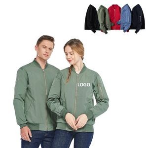 Loose Baseball Jacket with Multiple Pockets for Adult