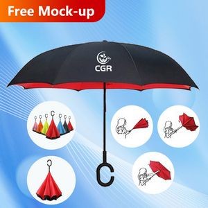 Windproof Dual Layer Reverse Umbrella