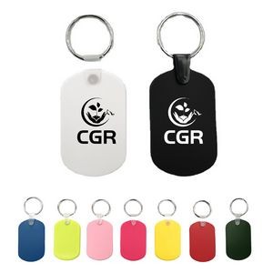 2.16" x 1.37" PVC Flexible Key Tag Chain with Ring Rubber Keychain