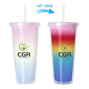 Thermal Coffee Rainbow Cup Drinking Water Beverage 17oz