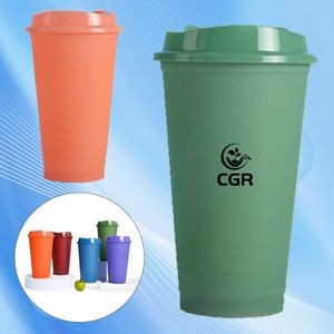 16oz Plastic Cup with Heat-Activated Color Transformation