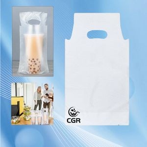 Clear Single Cup Plastic Bag with Handle