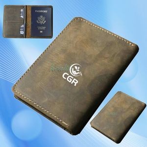 Retro Leather Passport Protector