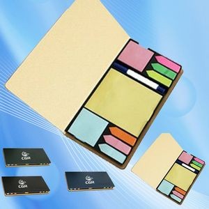 Leather-Covered Memo Pad Box with Stylish Sticky Notes