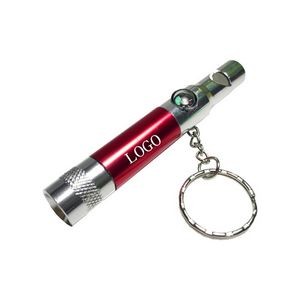 LED Flashlight Keychain with Whistle and Compass