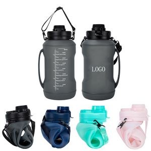 Silicone Collapsible Water Bottles With Time Maker - 68 oz