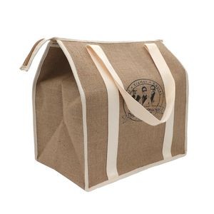 Insulated Jute Grocery Tote Bag