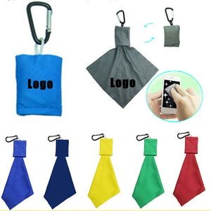 Microfiber Cleaning Cloth With Keychain Pouch