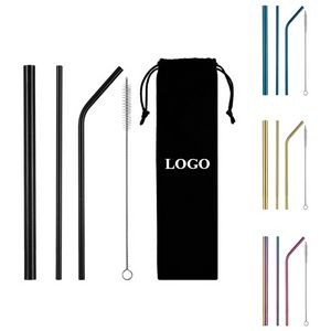 Multi-color Stainless Steel Straws Set