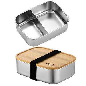 Stainless Steel Bento Box With Bamboo Lid