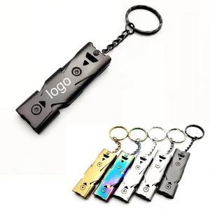 Stainless Steel Whistle With Keychain