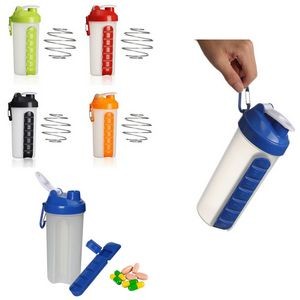 20Oz Pill Box Water Bottle With Carabiner
