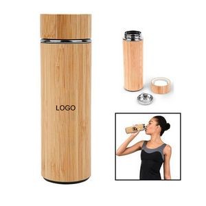 16 OZ Vacuum Sealed Eco Bamboo Bottle