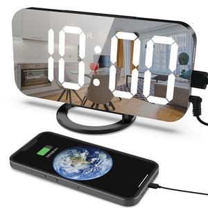 LED Electric Alarm Clocks Mirror Surface