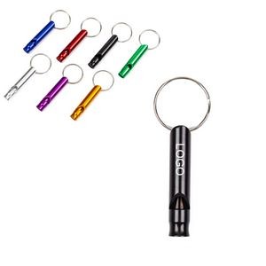 Camping Survival Aluminum Whistle with Key Chain