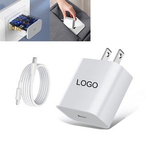 PD 20W USB C Fast Wall Charger With 6FT Lightning Cable