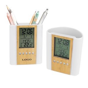 Pen Holder With LCD Alarm Clocks