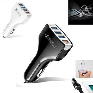 4-Port USB Car Fast Charger Adapter