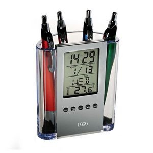 Multi Functional Pen Holder With LCD Alarm Clocks