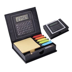 Leather Sticky Notes With Calculator & Pen