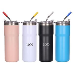 20 oz Stainless Double Wall Tumbler with Straw