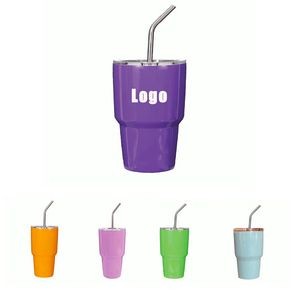 2 oz Mini Tumbler Stainless Wine Cup With Straw