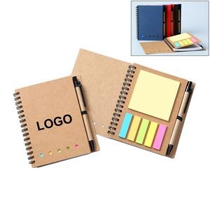 Spiral Sticky Notes Book With Pen