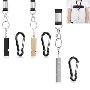 Emergency Whistle Keychain with Carabiner & Lanyard