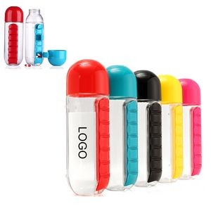 20 oz. Weekly Pill Box Organizer with Water Bottle
