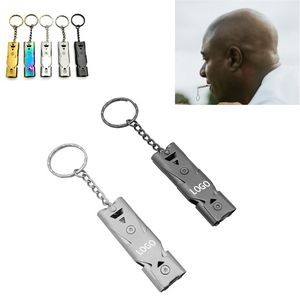 Double Tubes Whistle With Keychain