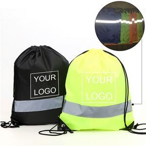 Reflective Safety Drawstring Backpack/ Bag